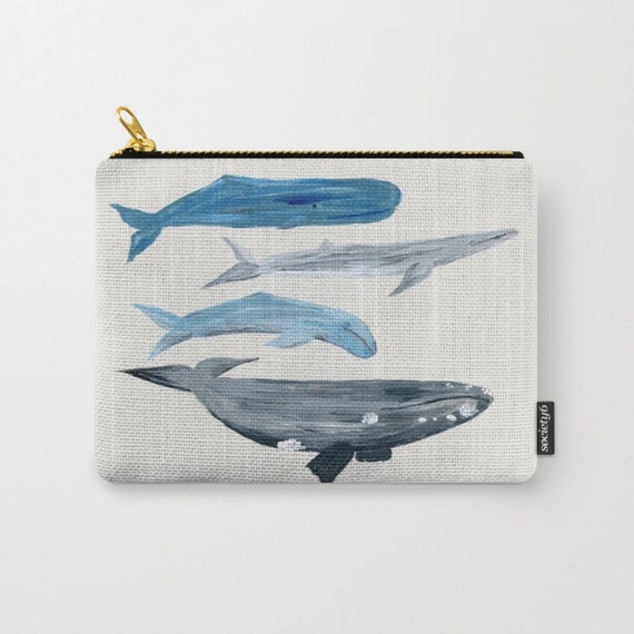 Items similar to Whale Pouch, makeup bag, carry all pouch, whales pouch ...