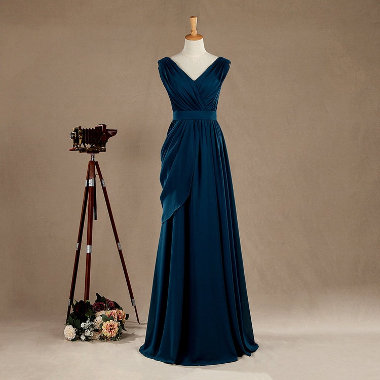 2016 Teal Chiffon Bridesmaid dress Asymmetrical by harsuccthing