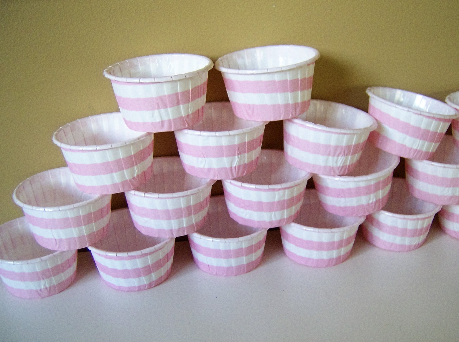 23 Mini candy/bake cups 3oz mini striped paper cups mini