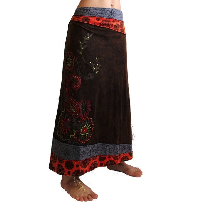 Long Skirt with Embroidery Assorted colors Organic cotton
