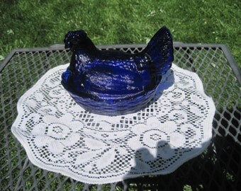 Vintage Two piece Nesting Hen candy dish
