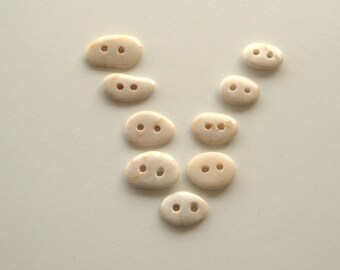 9 Beach Stone Buttons,Natural Organic Supplies,Sewing Finding Buttons,Beach Pebble Buttons,Drilled Stones,Knitting Supplies,RTS