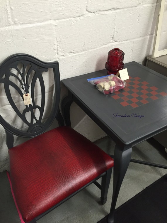 Chic Checker Board Game table with Accent by SaundersDesign