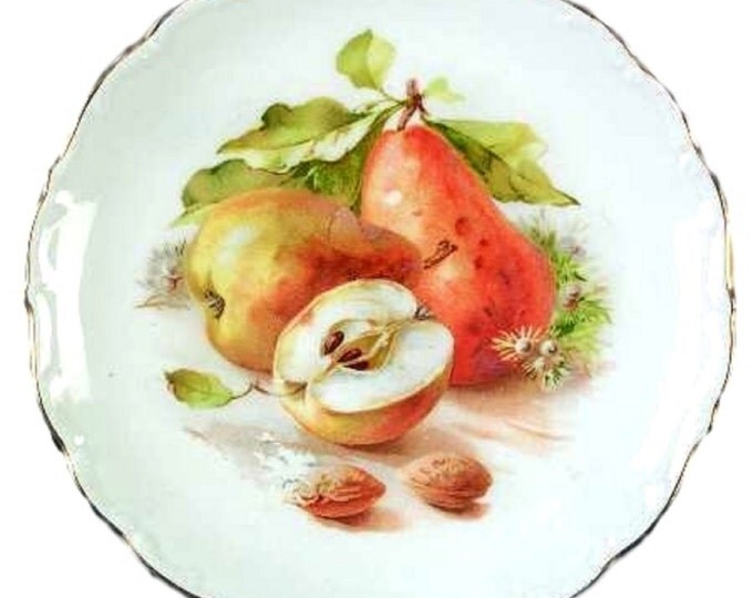 Schumann Arzberg Bavaria Pears and Apples Salad Plate, Bavaria Pear Plates, Bavaria Apple Plates SCH16