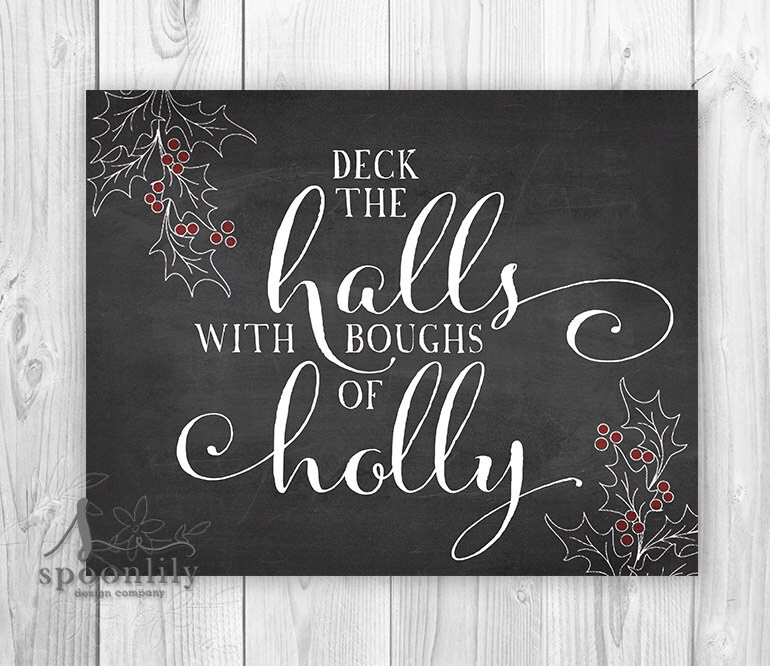 Deck the Halls Christmas Art Print Christmas Decor Wall Art