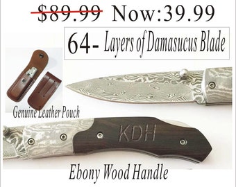 Personalized Rescue Knife Custom Engraved Wood Hunting Knife -Damascus Knife Free shipping for USA buyer