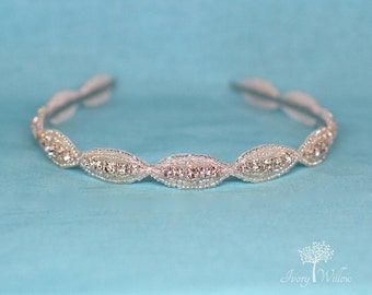 Beaded Bridal Hard Headband - Wedding Headband - Bridal Headpiece - Bridesmaid - Adult Headband - Bridal Headband - Wedding Headpiece