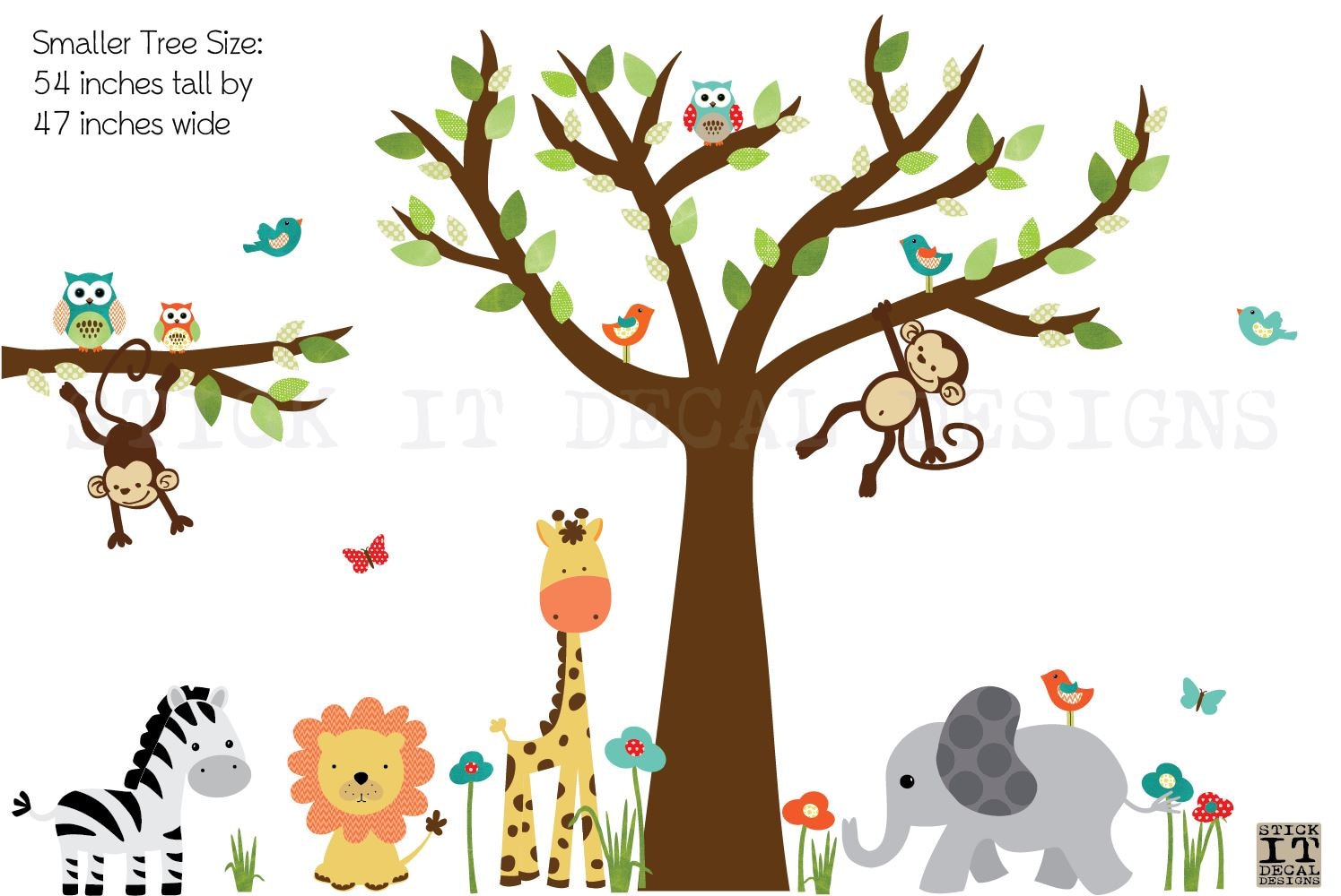 Jungle Tree Wall Decals in Vinyl and Fabric Creative & Fun