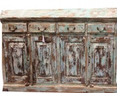 Antique Distressed Green Sideboards Drawer Chest Dresser Storage