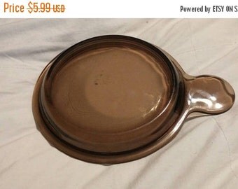 On Sale Visions Cookware Amberina/Brown Glass Grab It Lid Cooking Pot by Corning Vintage Kitchen Made in USA