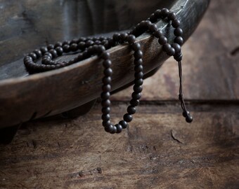 Abra Mala Bracelet – Wrist Mala, Wristband, Prayer Beads, Buddhist Bracelet, Japa Mala, Ebony