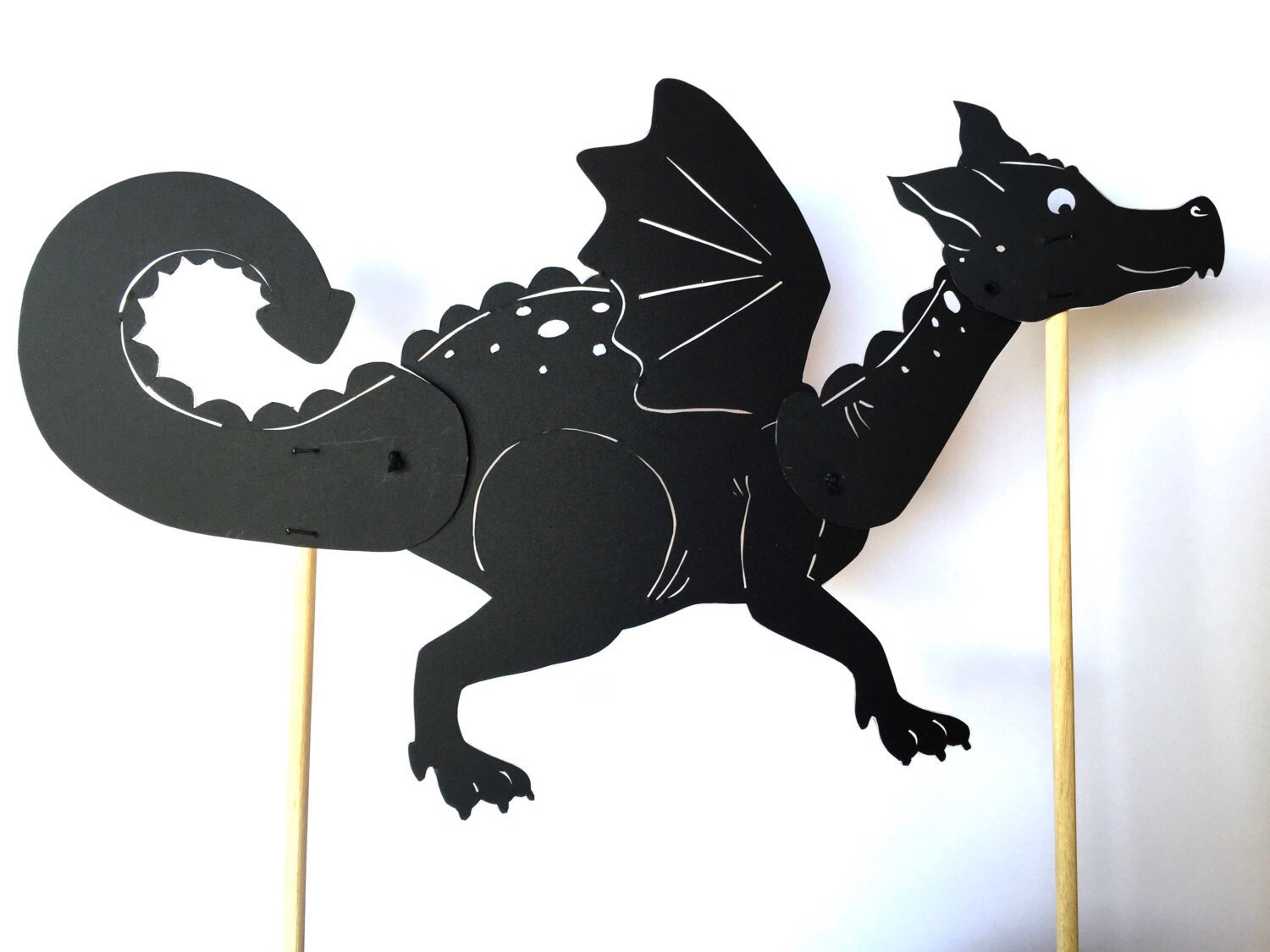 Dragon Shadow Puppet Hand Cut by TheTravellingShadows on Etsy