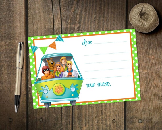 Scooby Doo Thank You Card Instant Download by Gingeyspartyplace