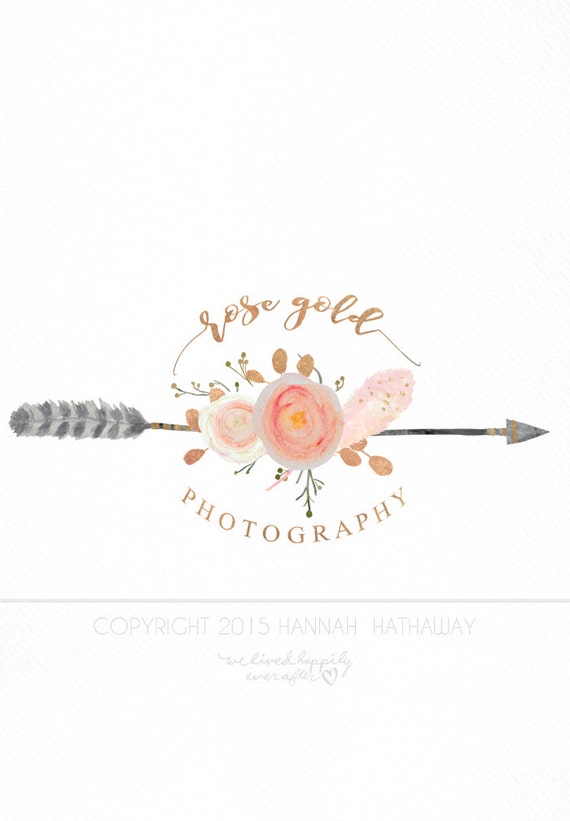 Vintage Native Floral Arrow Logo Peony Rose Gold Vintage Native Floral Arrow Logo Peony Rose Gold