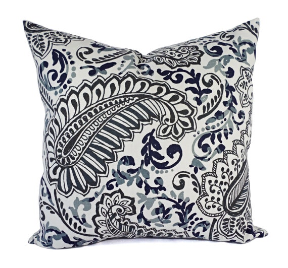 Two Pillow Covers Blue Grey and Brown Throw by CastawayCoveDecor