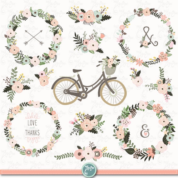 Vintage Floral Wedding WEDDING WREATH Clip Art Rustic Wreath Bicycle Flower 21 Png Files 300 Dpi Wd135 Vintage Floral Wedding WEDDING WREATH Clip Art Rustic Wreath Bicycle Flower 21 Png Files 300 Dpi Wd135