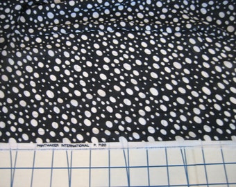 5 Yds Black with white polka-dots sheer chiffon