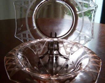 Depression Glass Whipped Cream Set