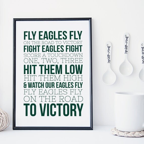 Items similar to Philadelphia Eagles Typography Fight Song NFL on