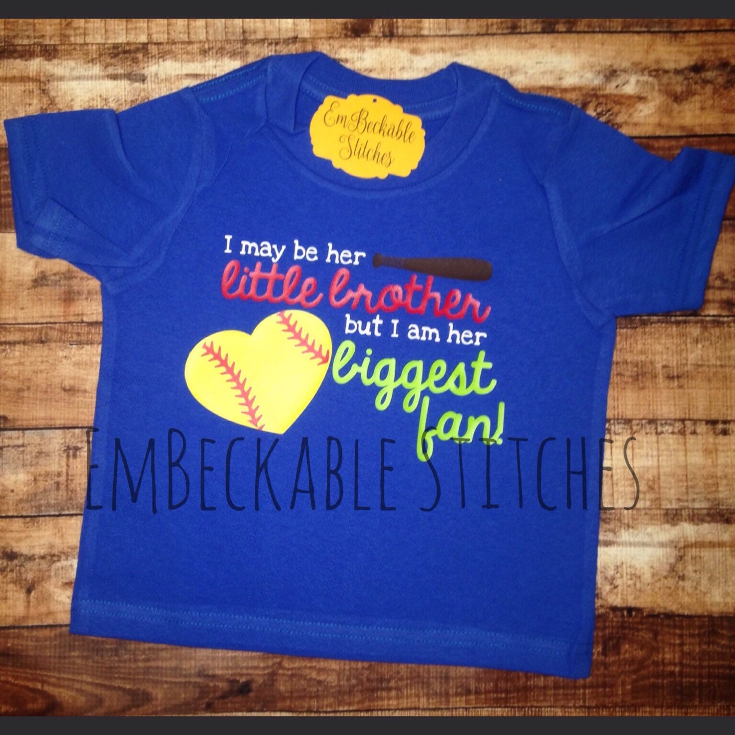 Softball brother tshirt// little brother by EmBeckableStitches