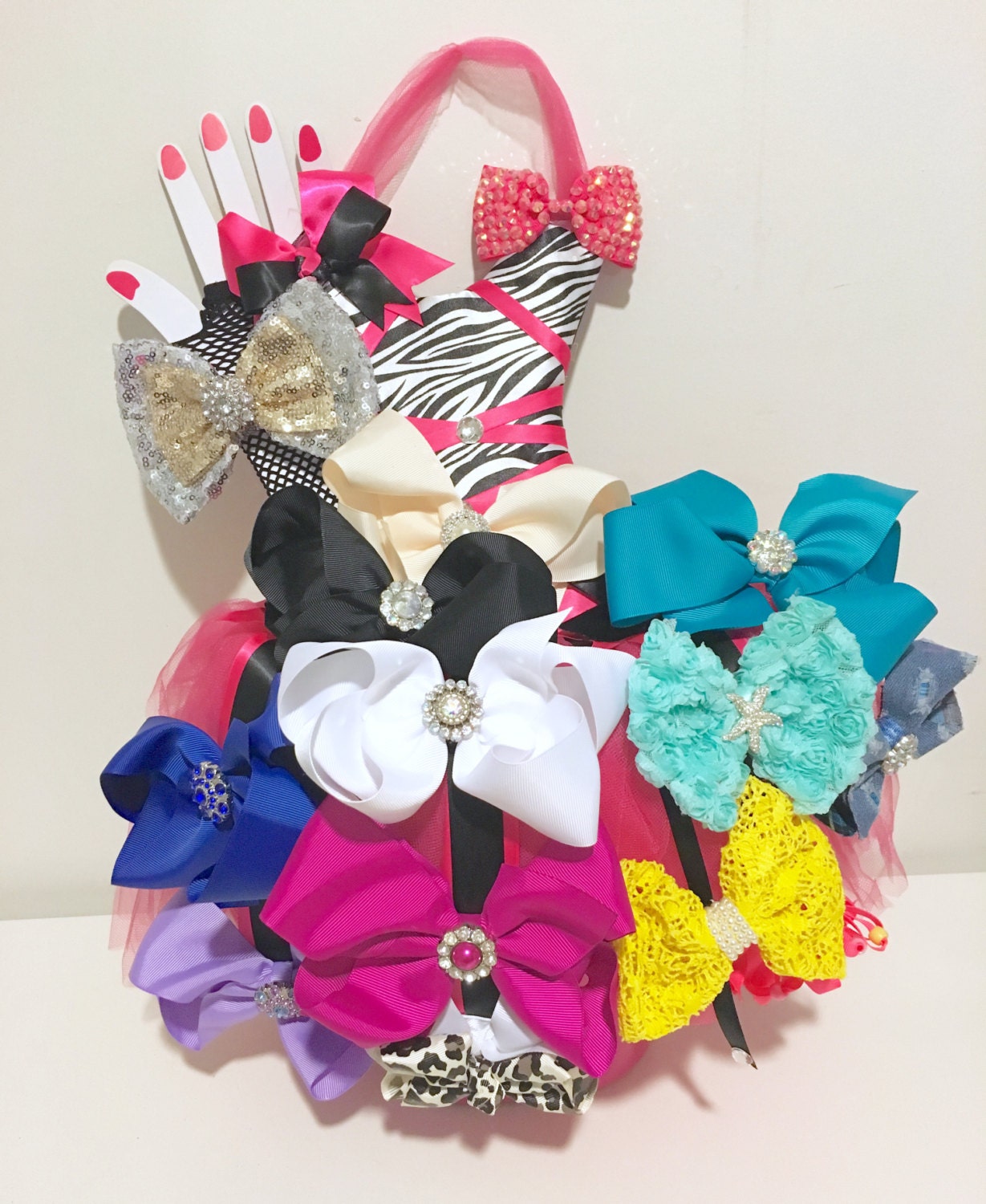 Custom Gift Baskets Hair Bow Gift Basket by FancyGirlBoutiqueNYC
