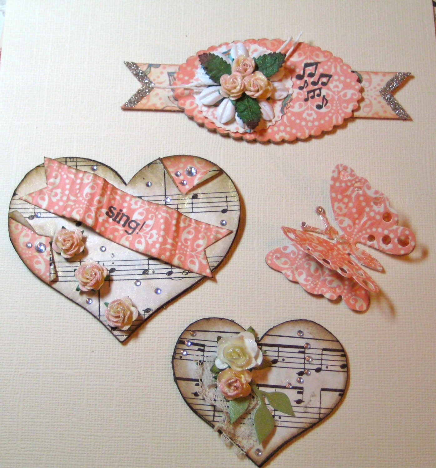 CARD CANDY EMBELLISHMENTS Theme Music Paper Embellishments