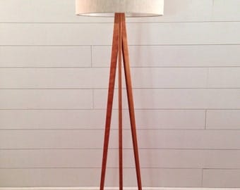 Floor Lamp - Tripod - Cherry Wood