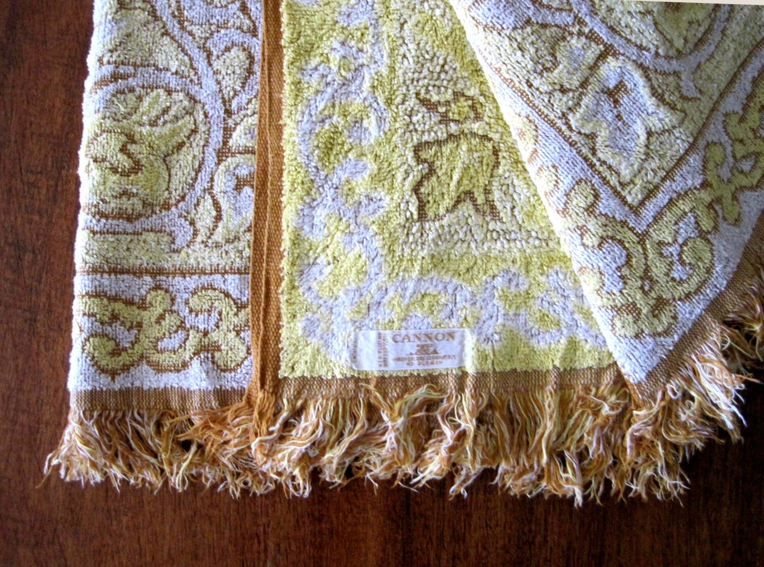 Stunning 3 Vintage Towels by Cannon USA Fringed Bath