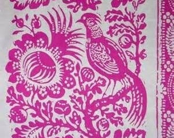 10 Yards Fabric Hot Pink Bird Mod Girls Patsy Jennifer Paganelli Sis Boom Free Spirit Vines Floral