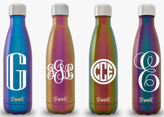 S'well Water Bottle with Personalized Custom Monogram (Metallic and Galaxy Collections)