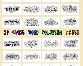 Swear Word Coloring Book Pages Curse 24 Pdf Jpeg Download
