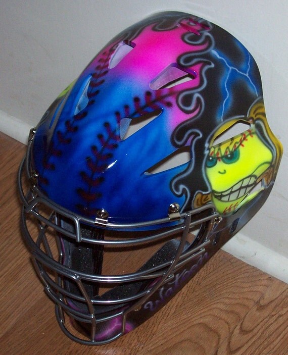 Airbrush Softball catchers helmet Rawlings YOUTH or ADULT