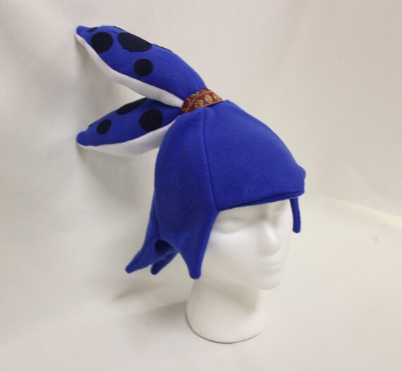 Royal Blue Inkling Boy Squid Splatoon Fleece Hat Cosplay