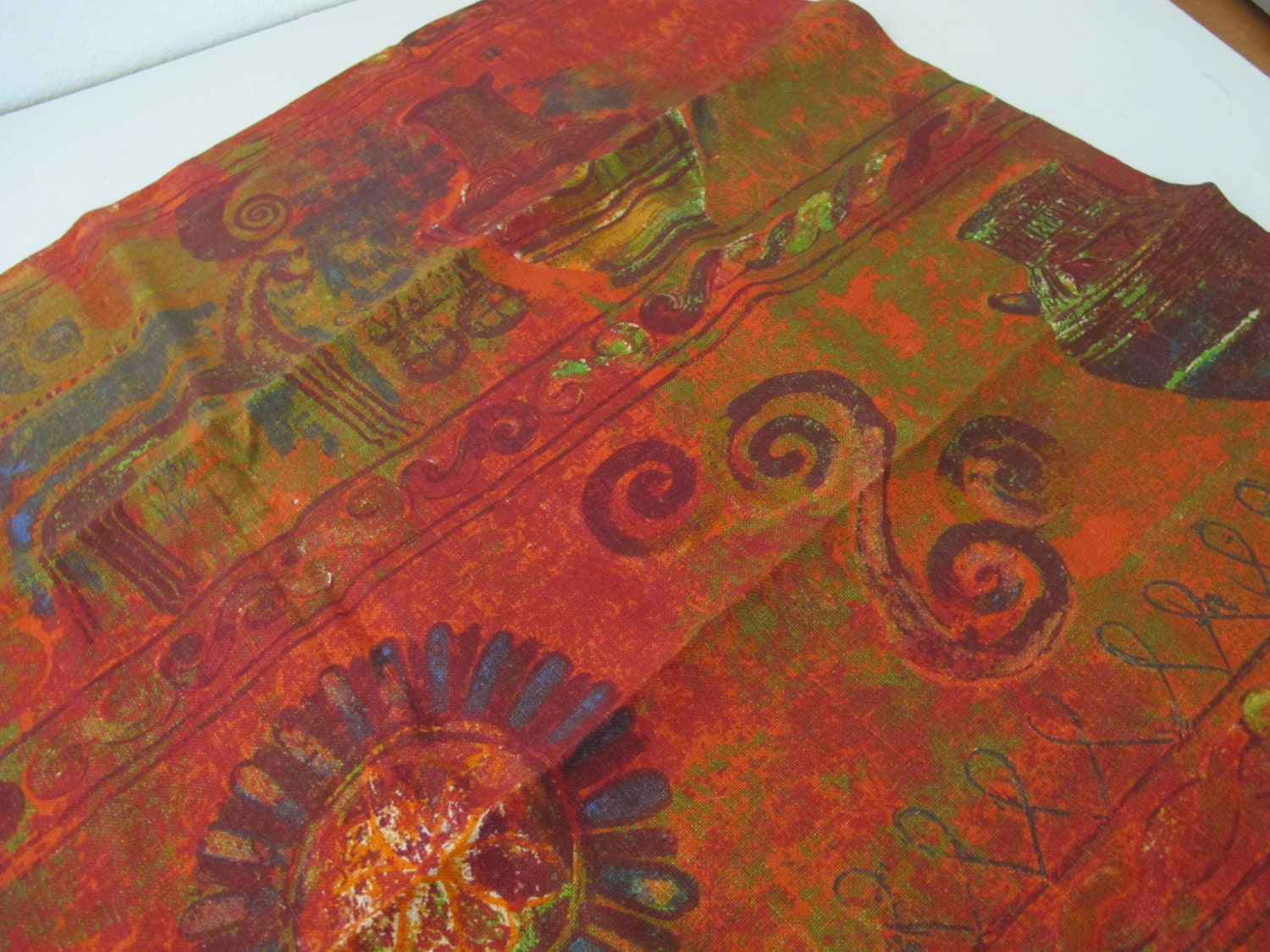 Mid Century Modern Table Runner Abstract Fabric Eames Fabric