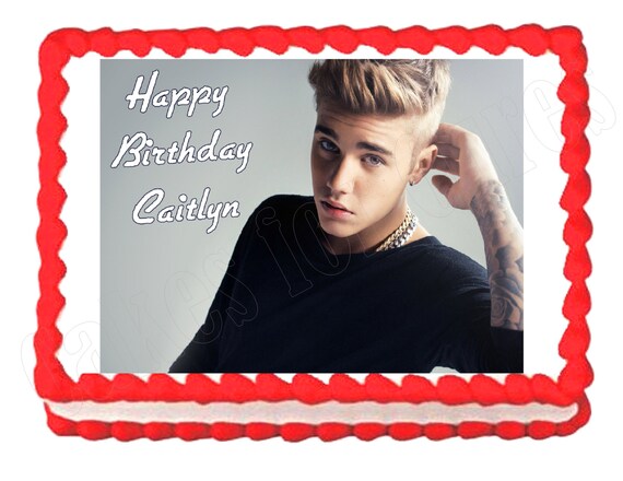 Justin Bieber 2015 party edible cake image cake topper