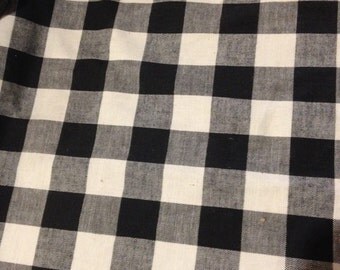 Black & white checkered Fabric linen-like 4 yards x 52" wide