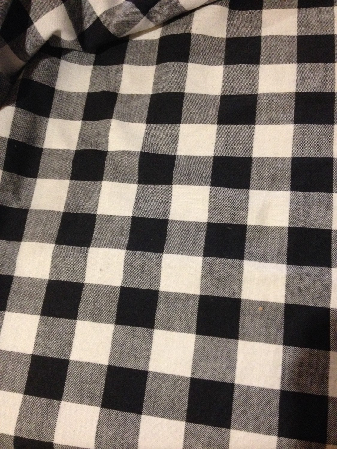 Black & white checkered Fabric linen-like 4 yards x 52