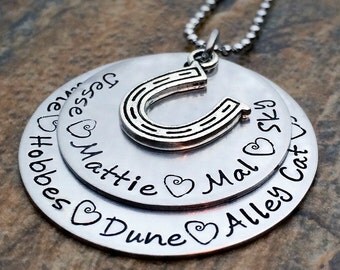 Horseshoe Necklace - Personalized Jewelry - Horse Enthusiast Necklace - Birthday Gift for Her - Personalized Necklace - Hand Stamped
