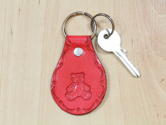 leather teddy bear keychain