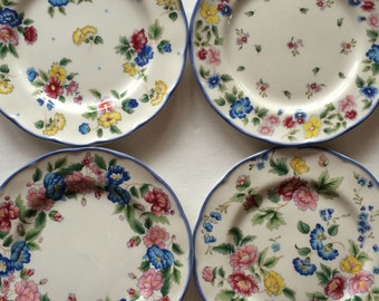 Vintage Laura Ashley Hazelbury Plates - Absolutely Enchanting Small Plates- Sweet Floral Pattern - 4 Available