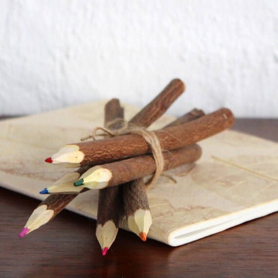 Items similar to 7" Handmade Wooden Natural Twig Branch Coloured