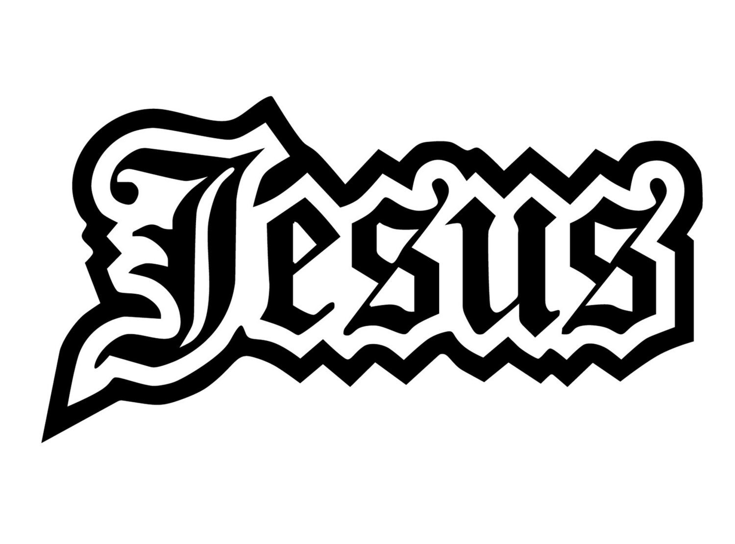 Jesus Decal. Jesus Bumper Sticker. Jesus Sticker Written in
