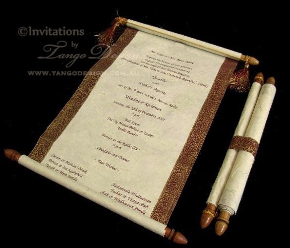 Sample scroll wedding invitations