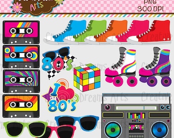 40% Off! 80's Digital Clip Art Instant Download