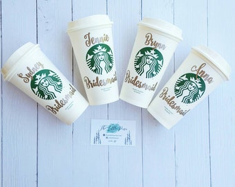 Bridesmaid Starbucks Cup, Bridesmaid Gift- Personalized Starbucks Tumbler- Starbucks Cup-Bridesmaid Tumbler-Bridal party gift