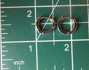 Sterling Silver and Marquisite Hoop Earrings