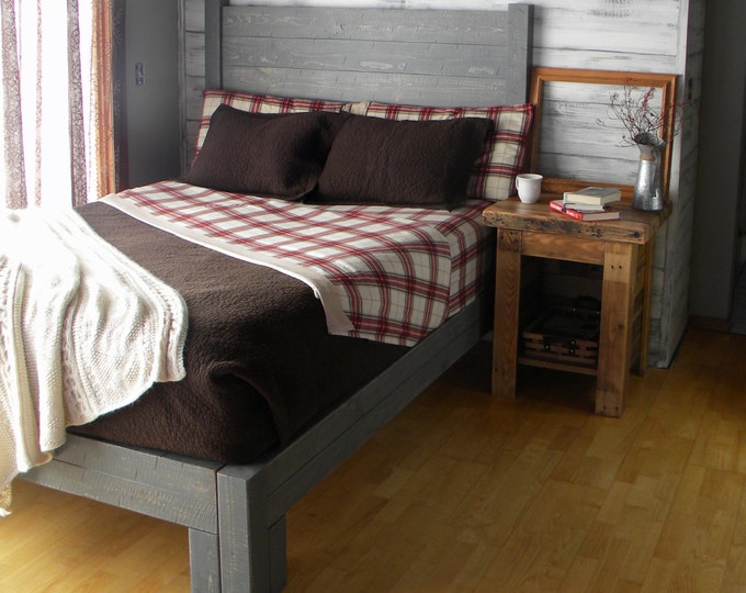 Platform Bed, Platform, Bed, Queen Bed, Headboard, Bed Frame, Beds, Bedroom Furniture, King Bed, Rustic, Furniture, Repurposed, Reclaimed