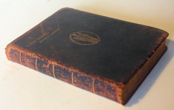 Holy Bible Antique 1890s Christian religious book by ImpalaPrints