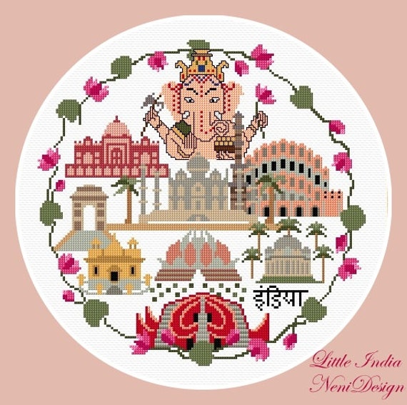 Little India cross stitch pattern PDF pattern instant