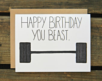 Crossfit/Fitness/Beachbody/Paleo/Bulletproof Diet Birthday Card